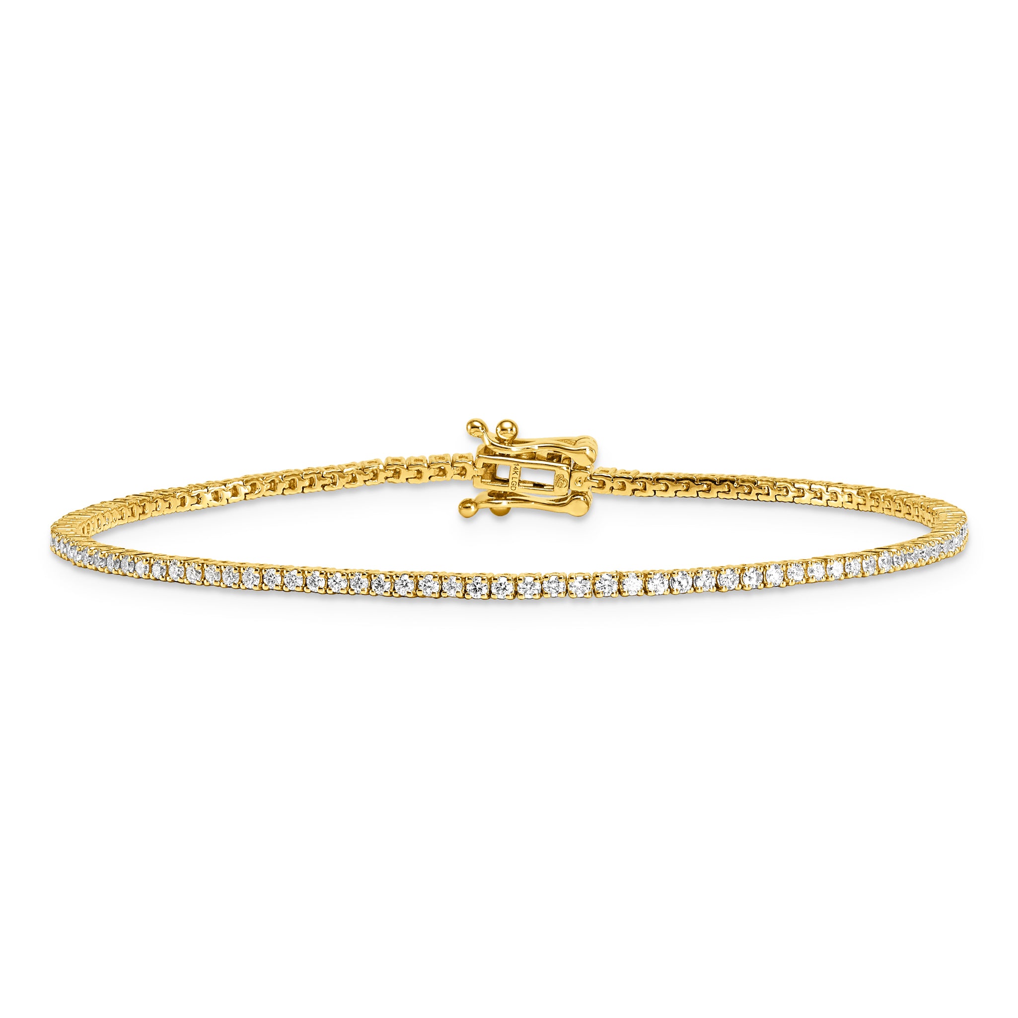 RIVIERE Armband mit Labordiamant und 1 Karat in Gelbgold 585
