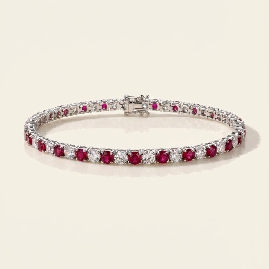 Rivière Armband mit Labordiamant (5 Karat gesamt) in Weißgold 585