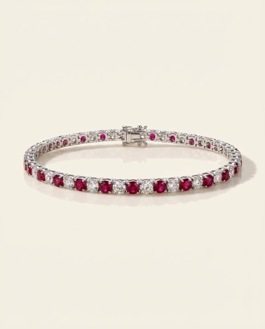 Rivière Armband mit Labordiamant (5 Karat gesamt) in Weißgold 585