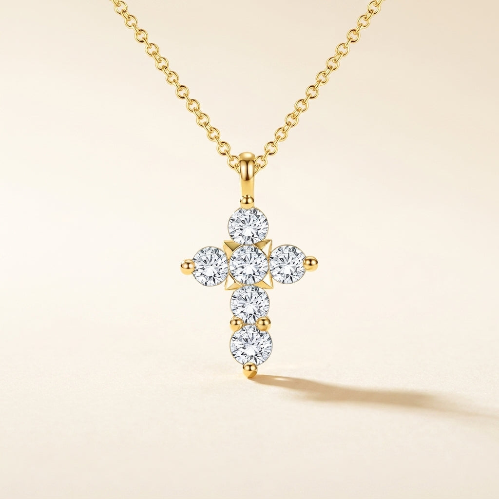 CROIX Halskette und 0.1 Karat in Gelbgold 585