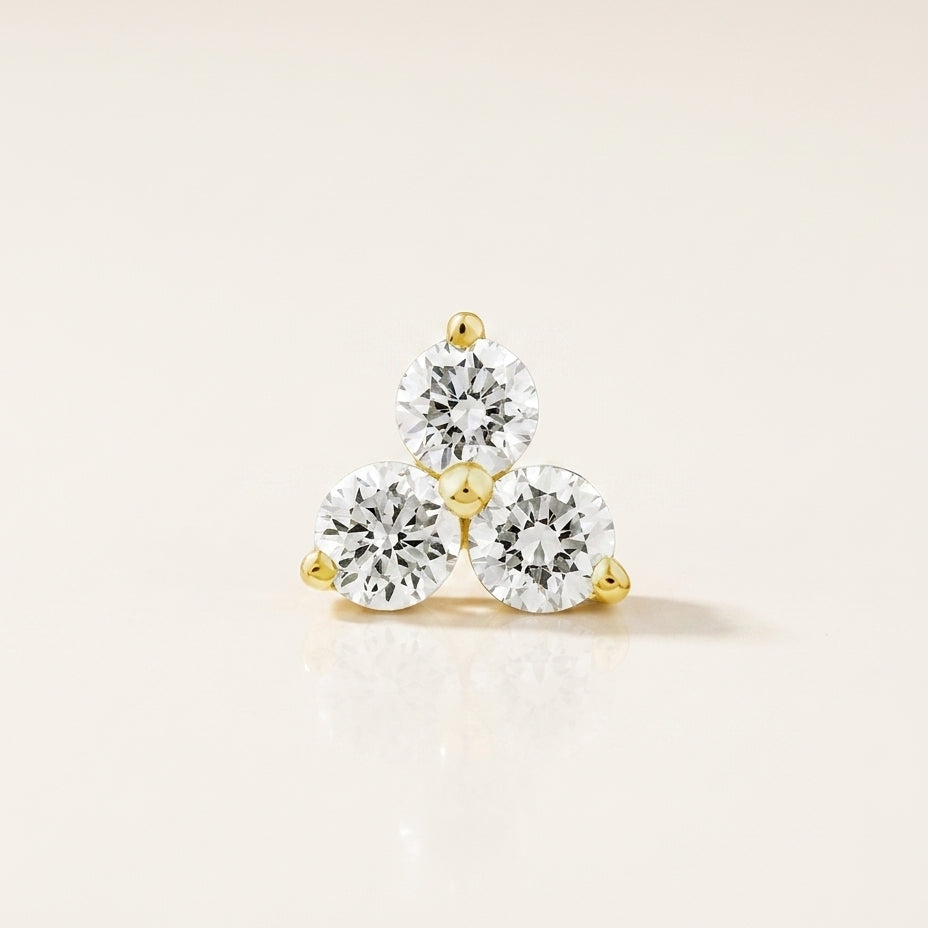 TROIS Ohrring und 0.6 Karat in Gelbgold 585