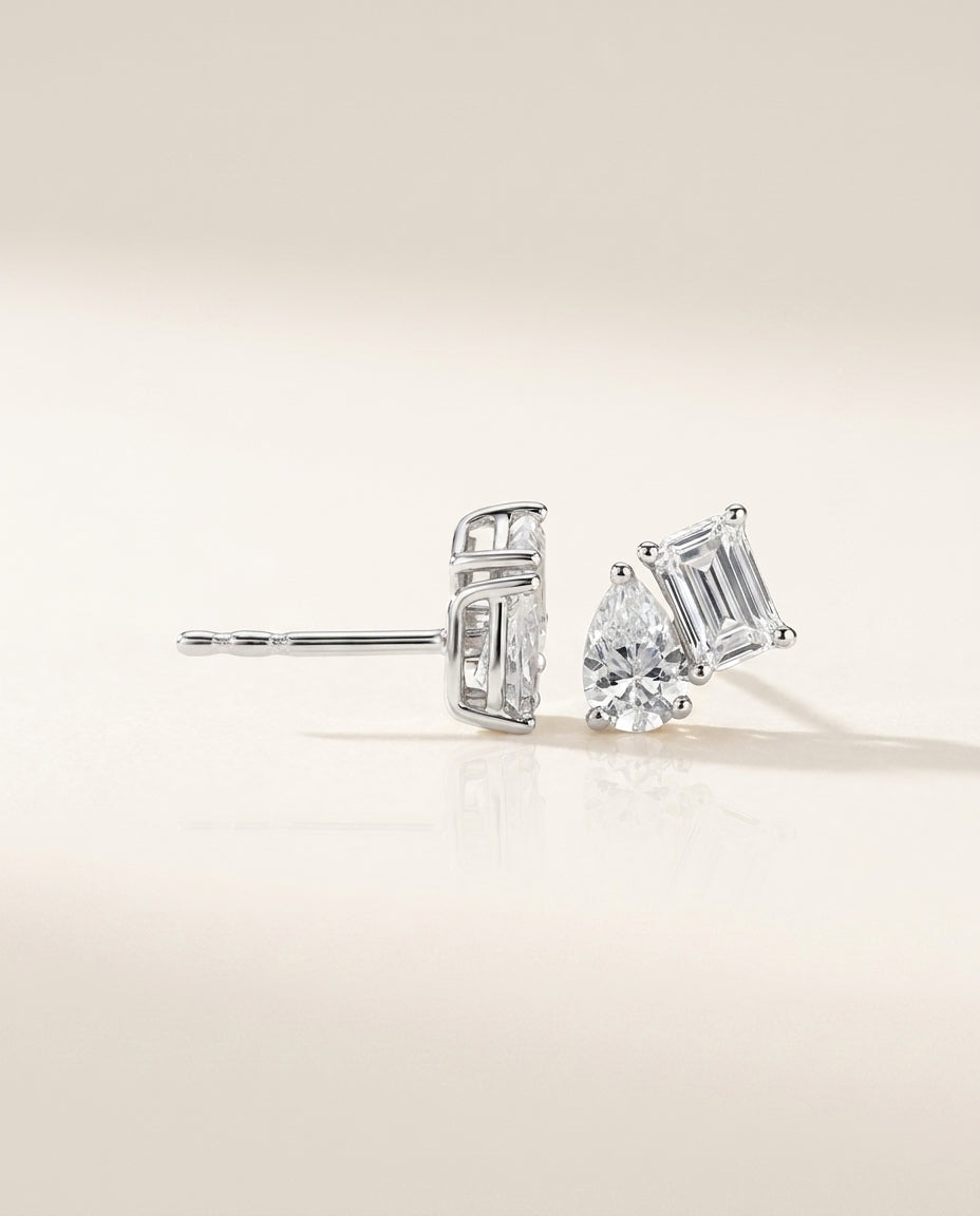 DUET Ohrring und 1.6 Karat in Weißgold 585
