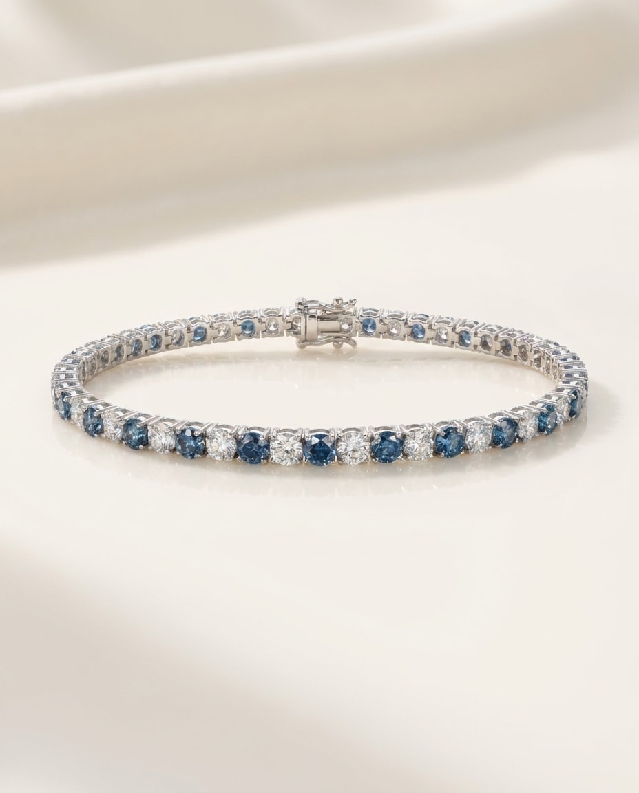 Rivière Armband mit Labordiamant (5 Karat gesamt) in Weißgold 585