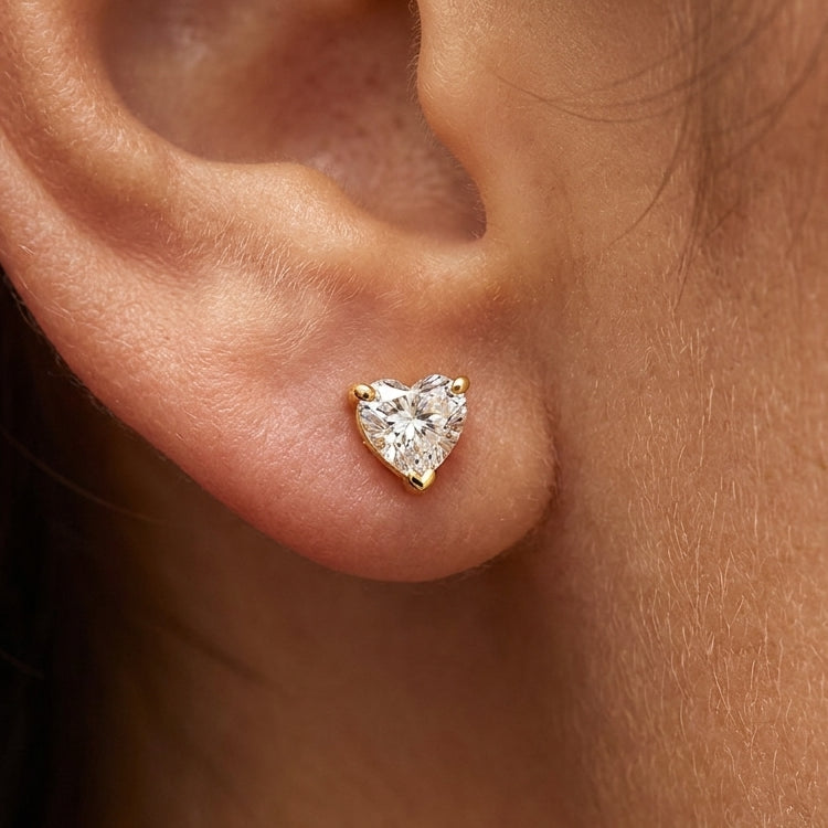 COEUR Ohrring mit Labordiamant und 0.5 Karat in Gelbgold 585