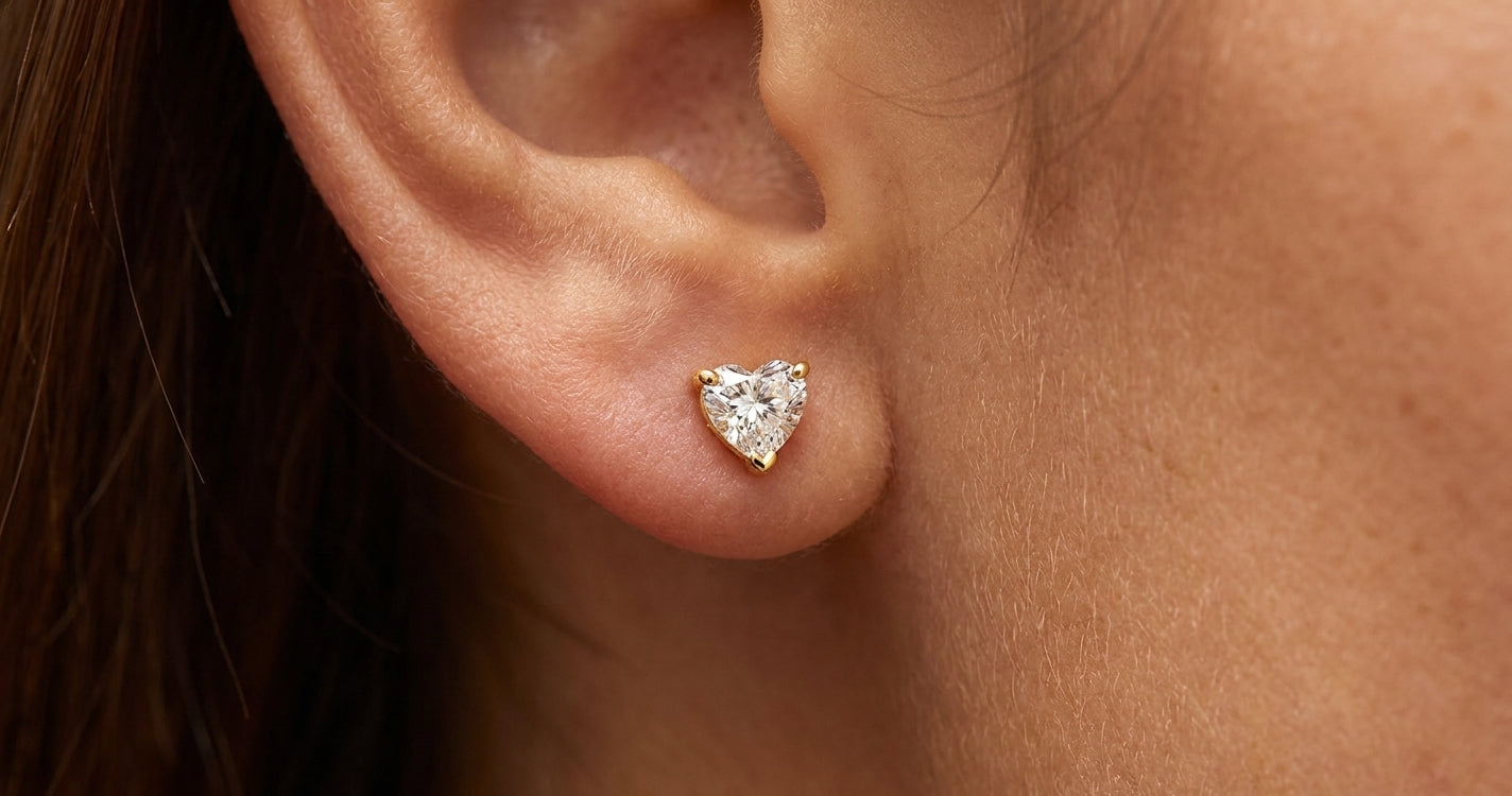 COEUR Ohrring mit Labordiamant und 0.5 Karat in Gelbgold 585