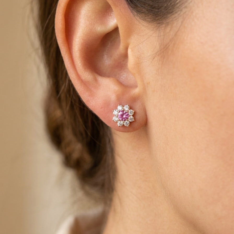 CELESTE Ohrring und 2 Karat in Roségold 585