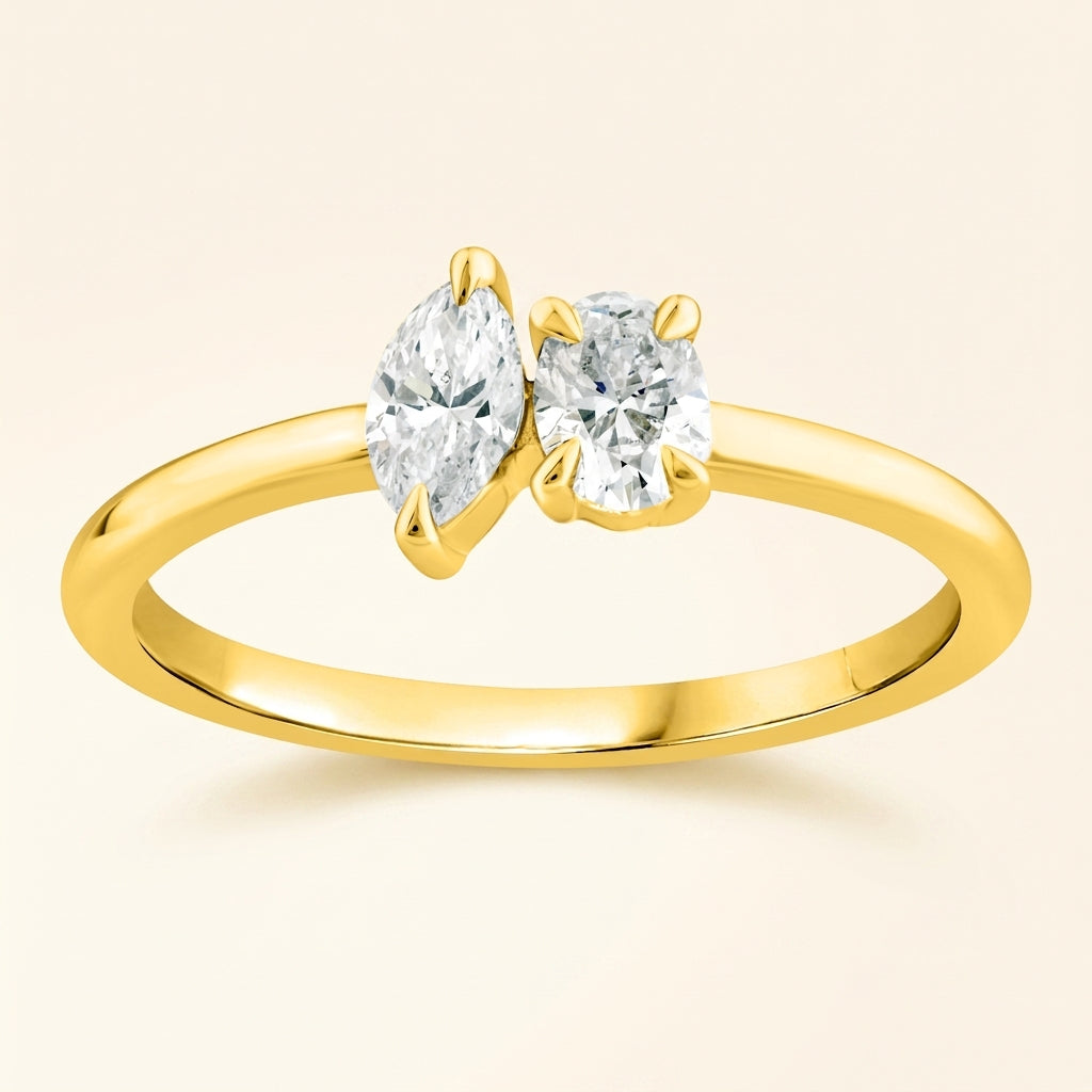 DUET Ring und 0.5 Karat in Gelbgold 585