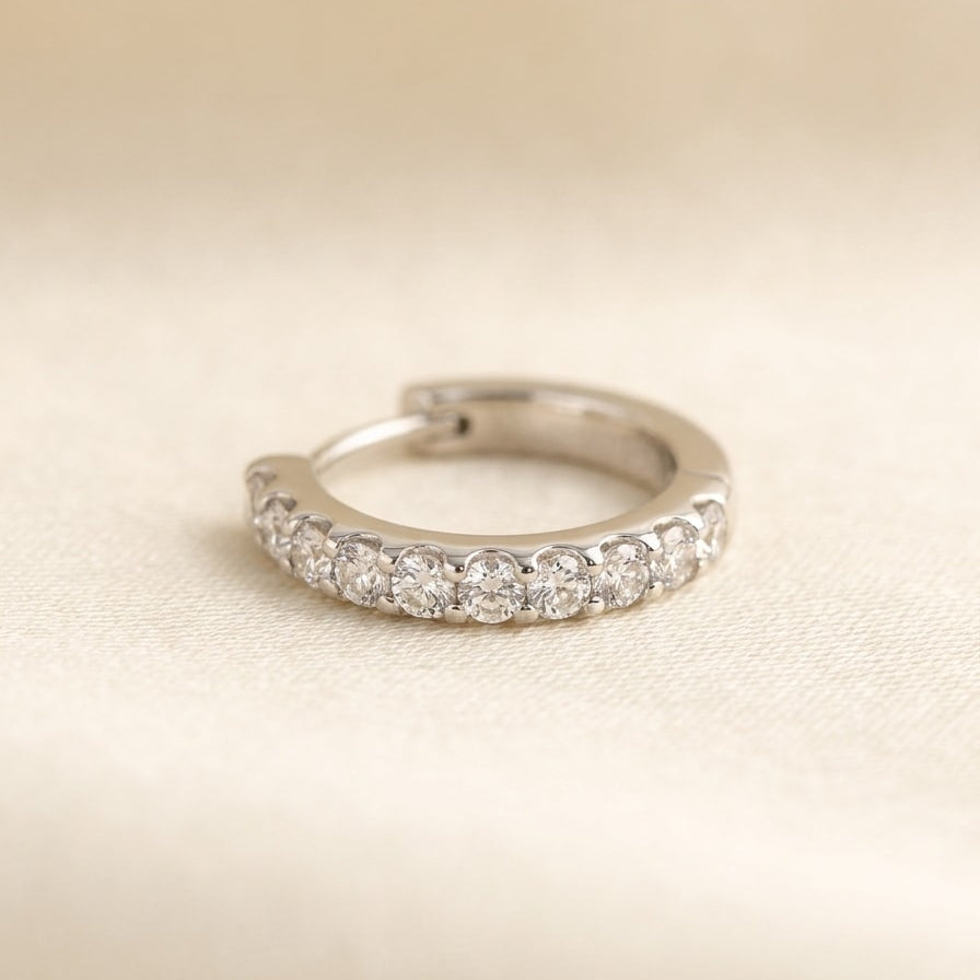 Celeste Fleur Creole Ohrring und 1.36 Karat in Weißgold 585