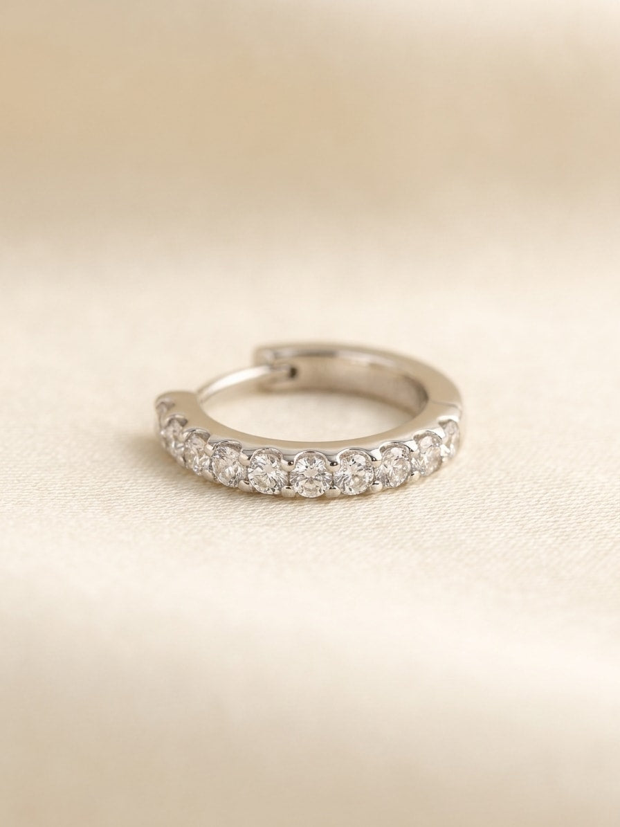 Celeste Fleur Creole Ohrring und 1.36 Karat in Weißgold 585