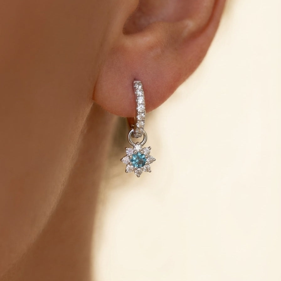 Celeste Fleur Creole Ohrring und 1.36 Karat in Weißgold 585