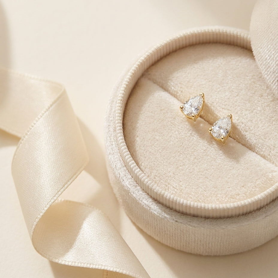 POIRE Ohrring und 1 Karat in Weißgold 585