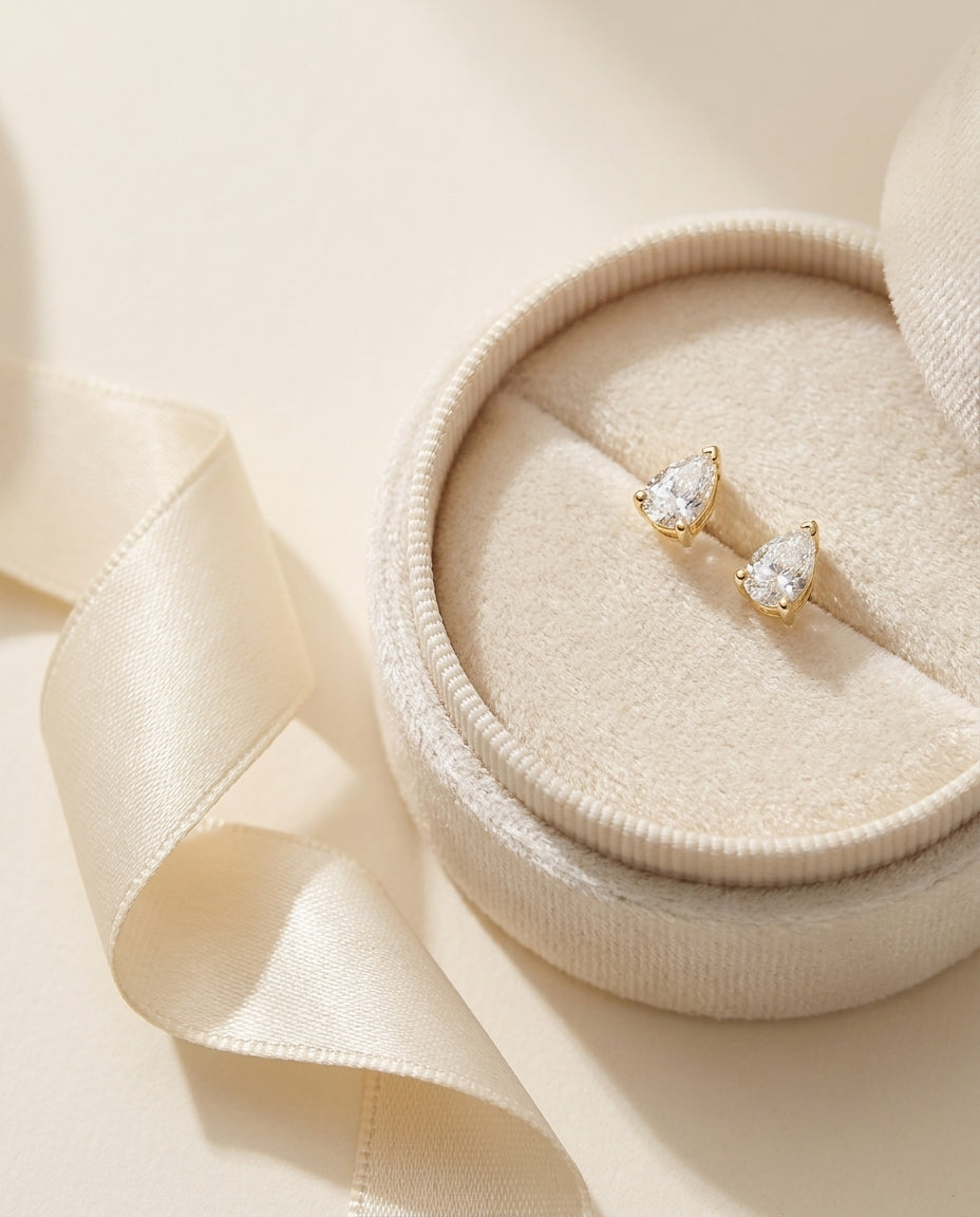 POIRE Ohrring und 1 Karat in Weißgold 585