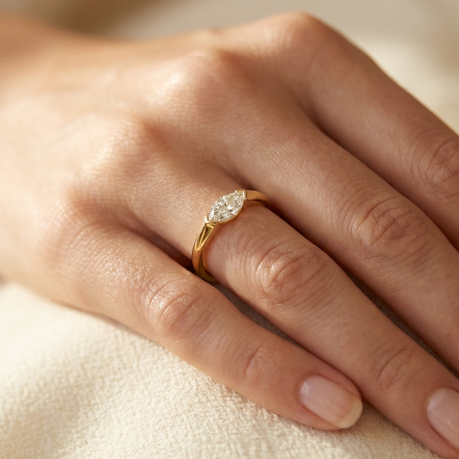AMELIE Ring mit Labordiamant und 0.75 Karat in Weißgold 585