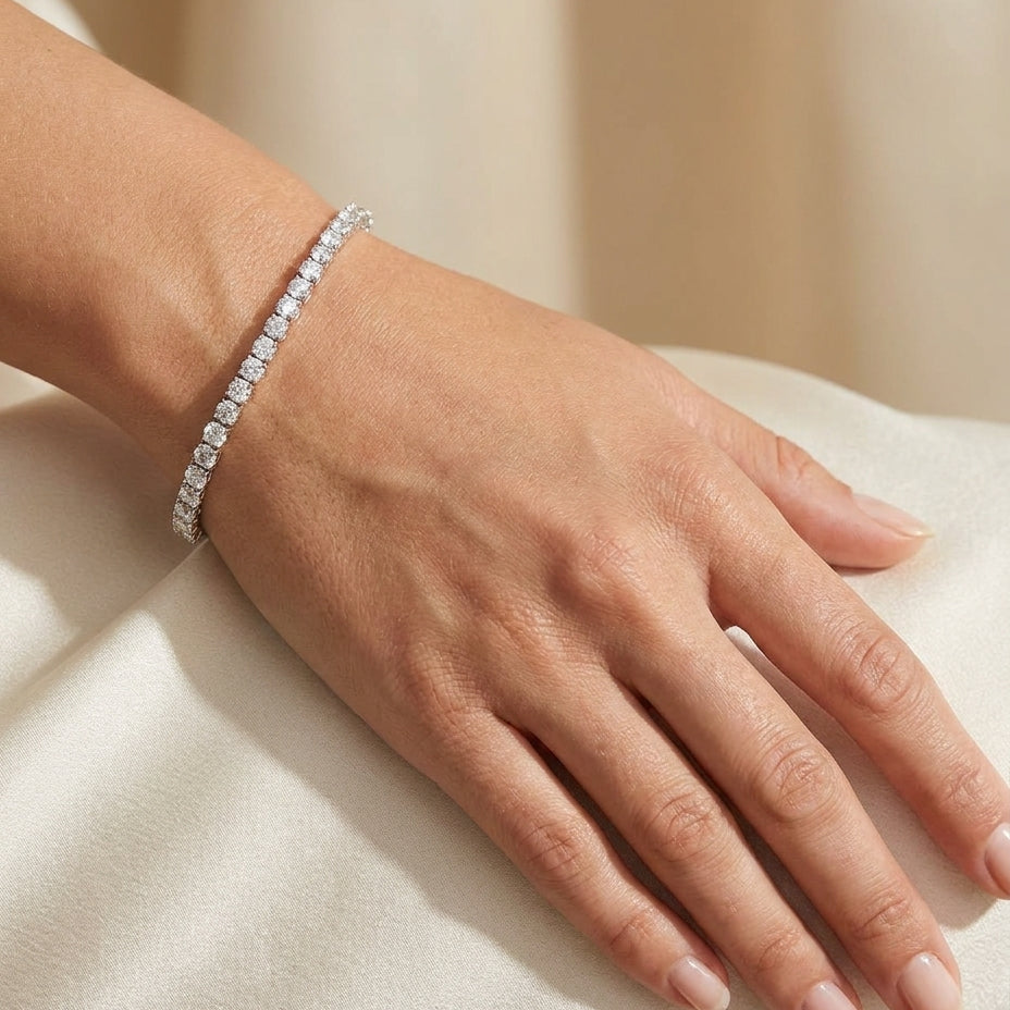 RIVIERE Armband mit Labordiamant und 1 Karat in Weißgold 585