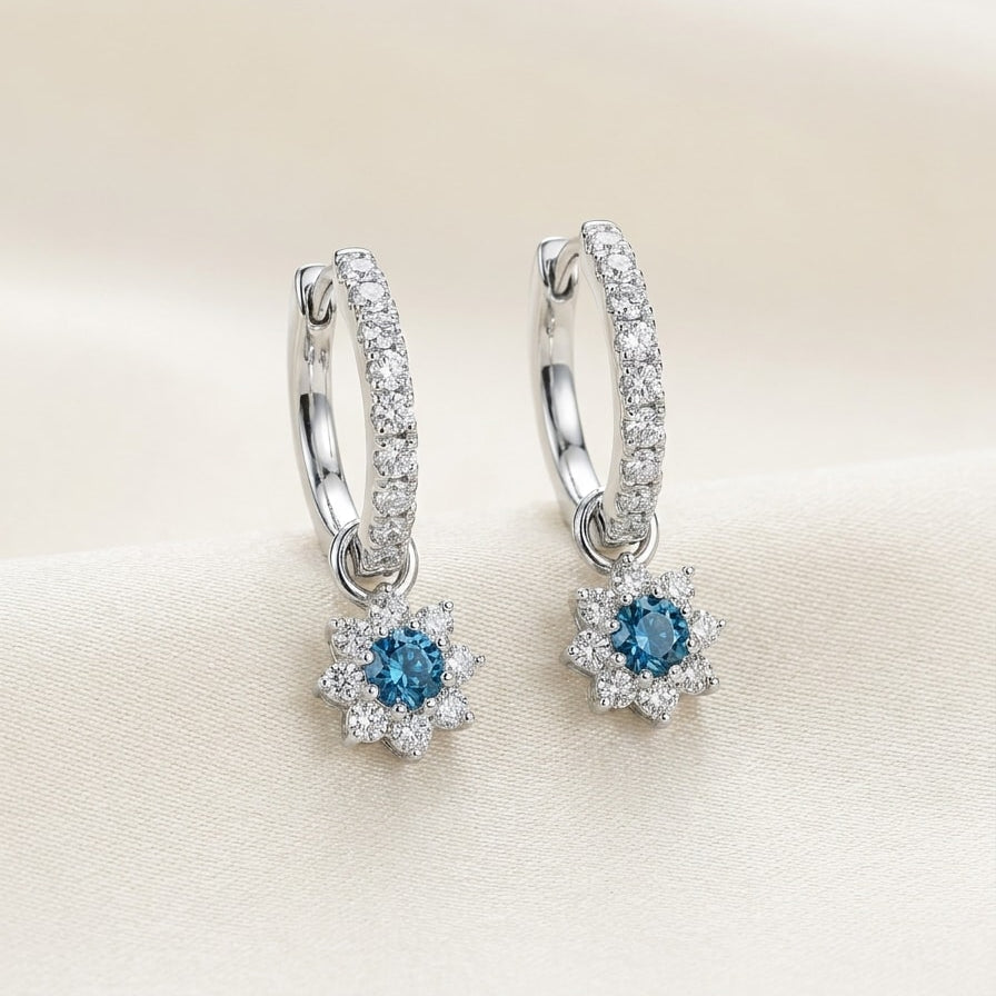Celeste Fleur Creole Ohrring und 1.36 Karat in Weißgold 585