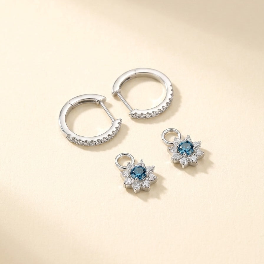 Celeste Fleur Creole Ohrring und 1.36 Karat in Weißgold 585