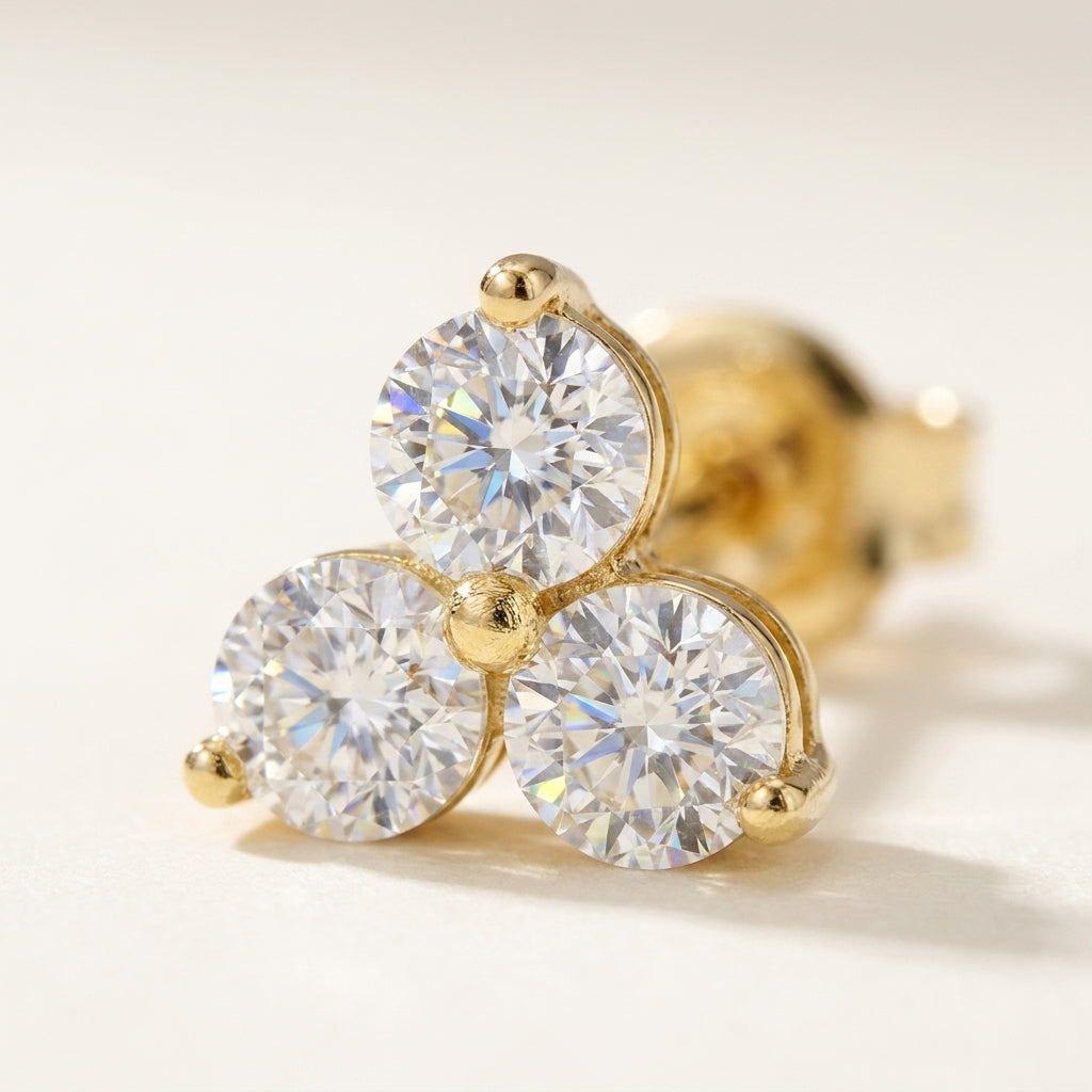 TROIS Ohrring mit Labordiamant und 0.6 Karat in Weißgold 585