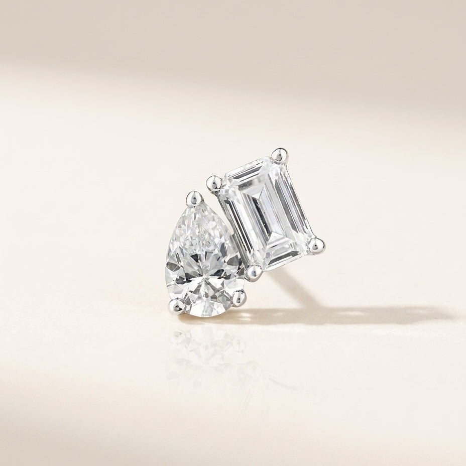 DUET Ohrring und 1.6 Karat in Weißgold 585