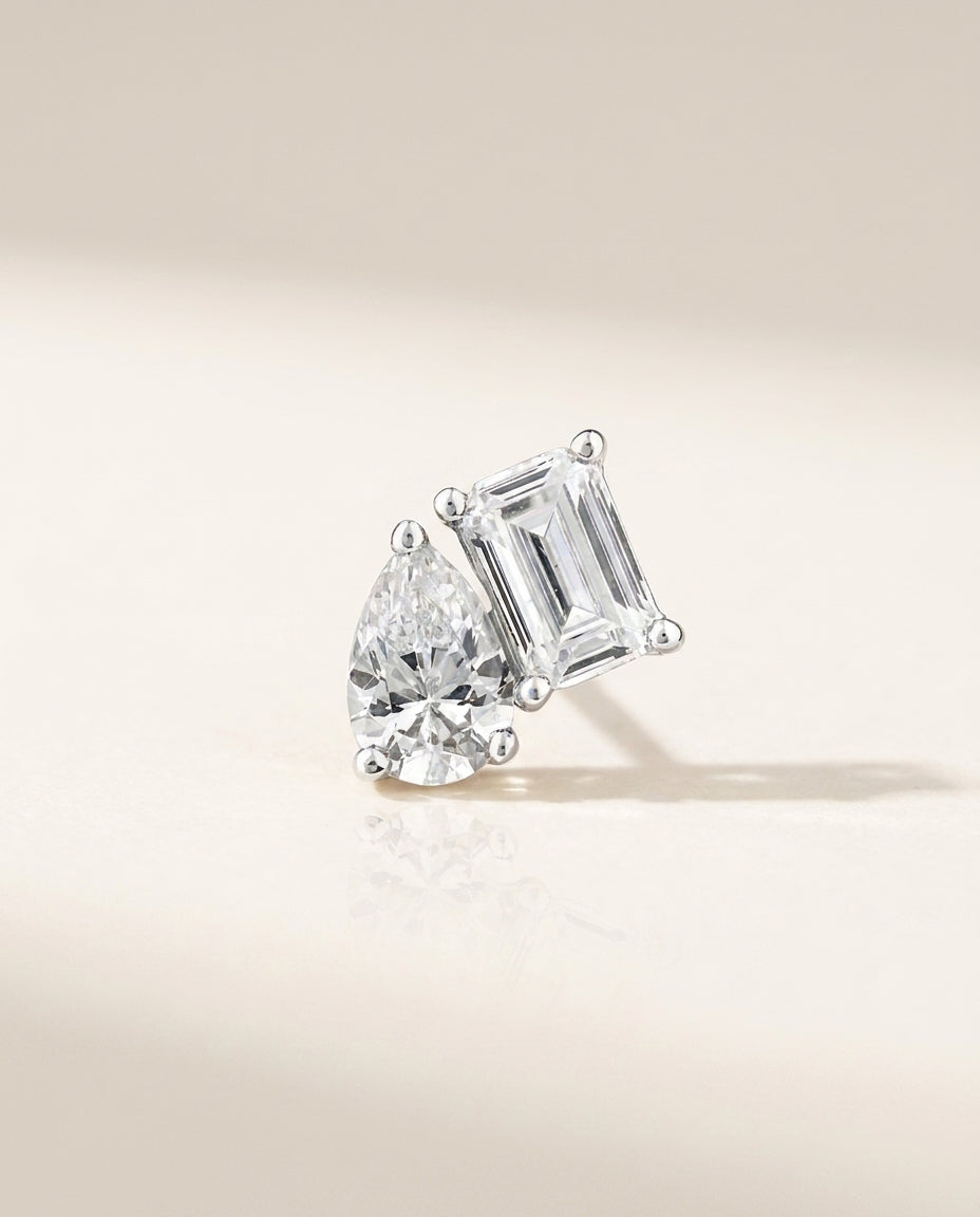 DUET Ohrring und 1.6 Karat in Weißgold 585