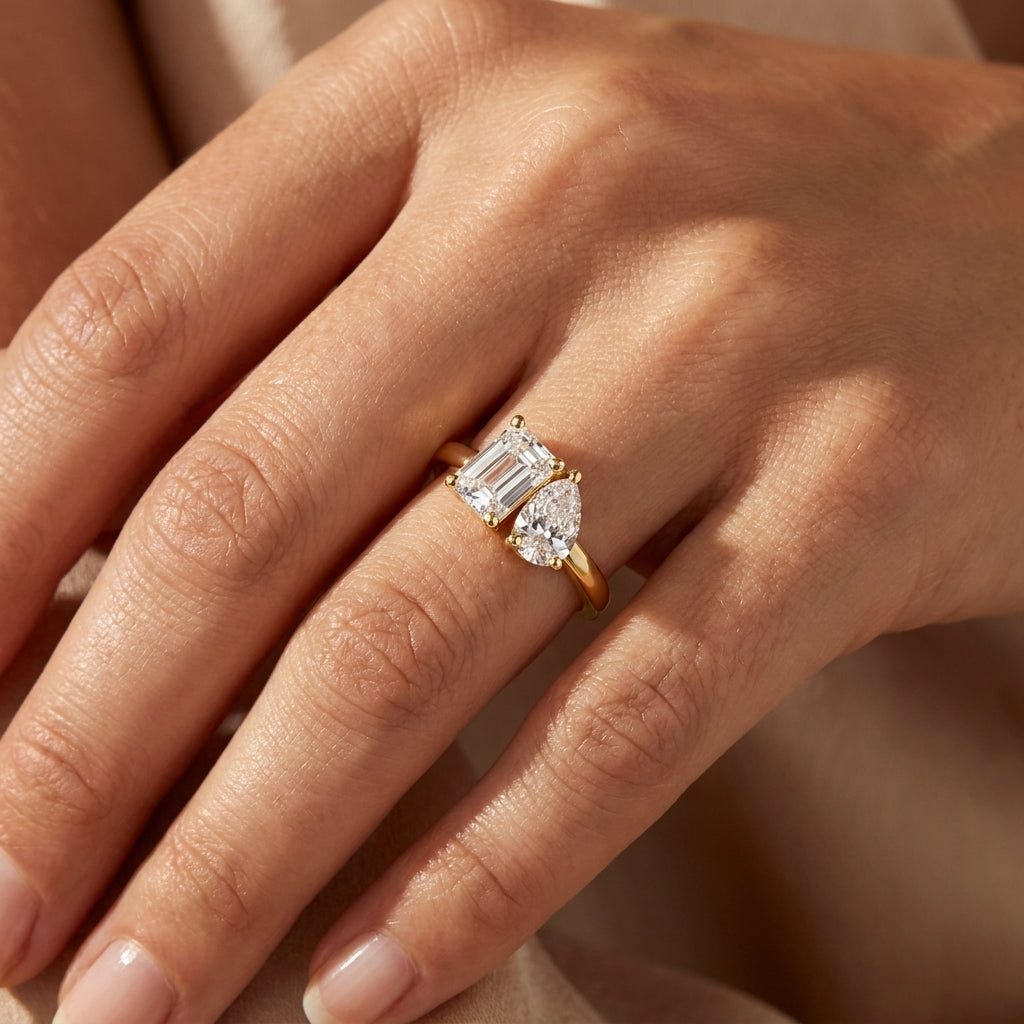 DUET Ring und 1.5 Karat in Weißgold 585