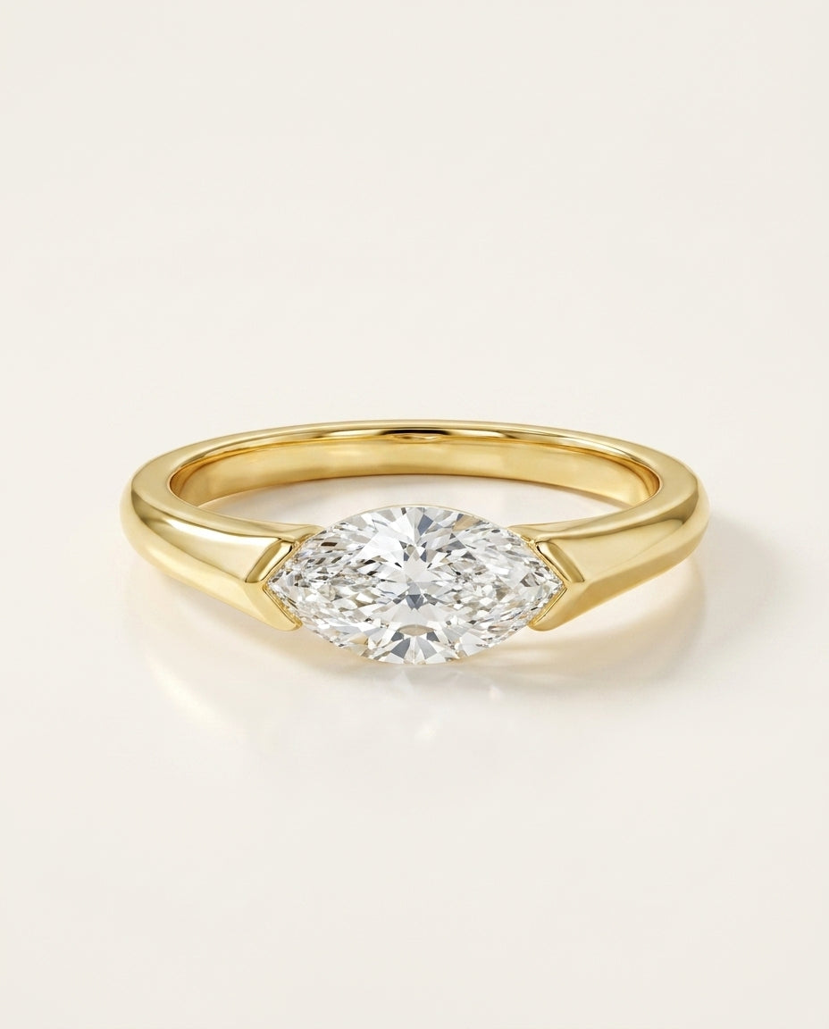 AMELIE Ring mit Labordiamant und 0.75 Karat in Weißgold 585