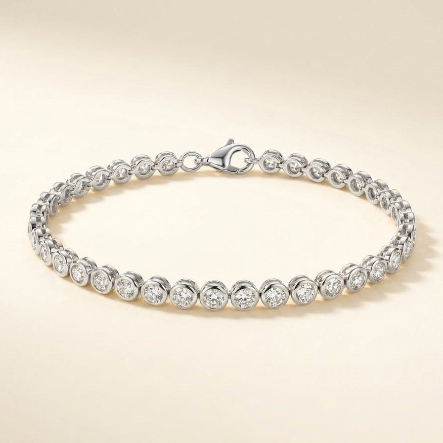 Ronde Armband mit Labordiamant (4,12 Karat gesamt) in Weißgold 585 seitlich