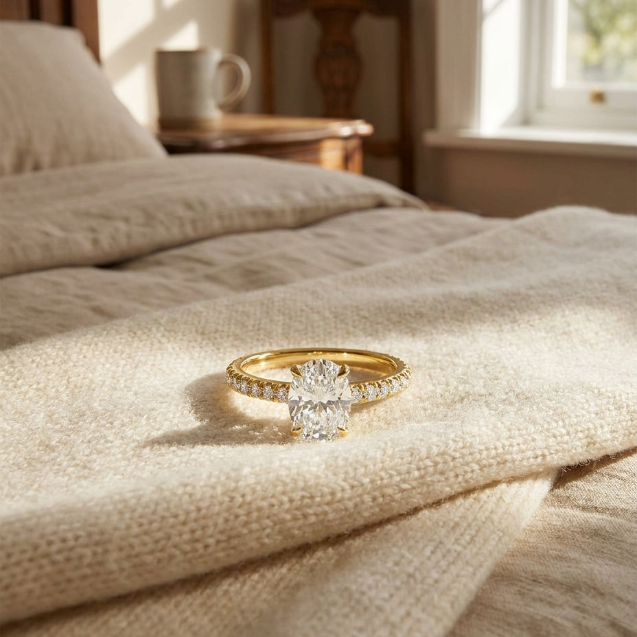 NOEMIE Ring mit Labordiamant und 3 Karat in Weißgold 585