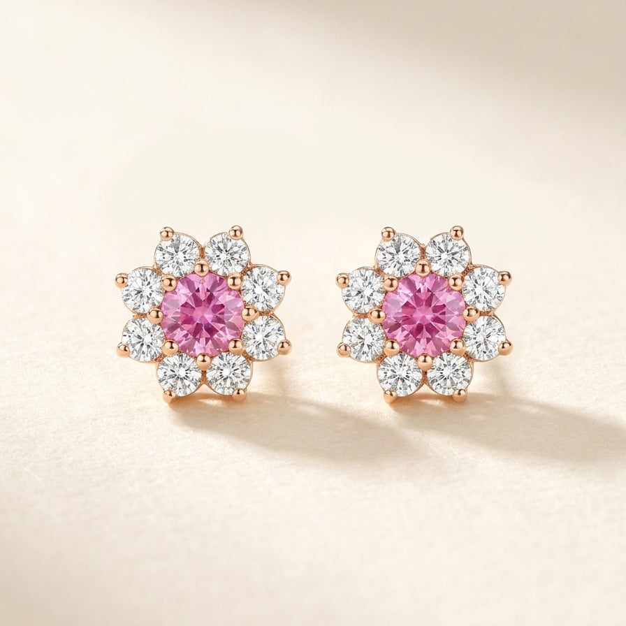 CELESTE Ohrring und 2 Karat in Roségold 585