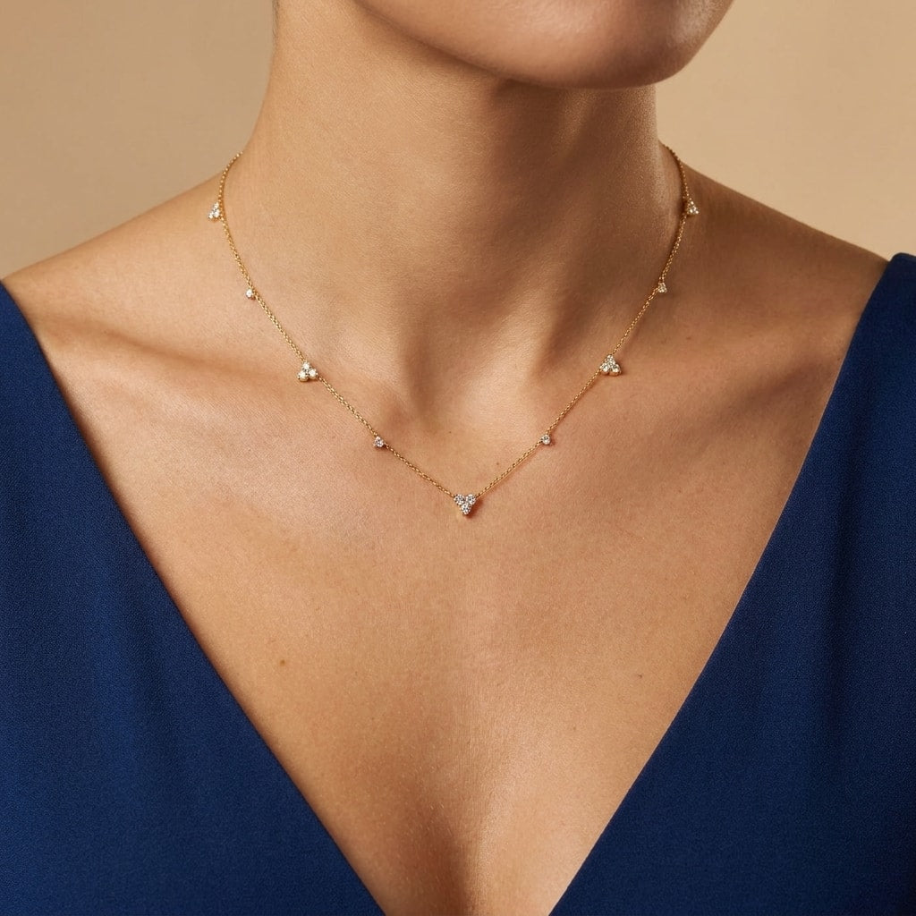 TROIS Halskette in Gelbgold 585