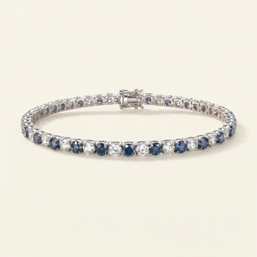 Rivière Armband mit Labordiamant (5 Karat gesamt) in Weißgold 585 Detail