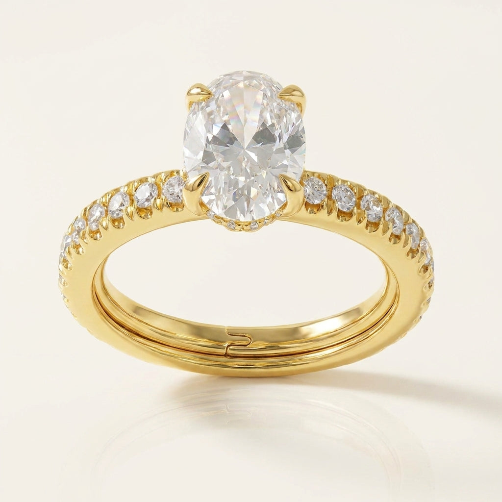 NOEMIE Ring mit Labordiamant und 3 Karat in Gelbgold 585