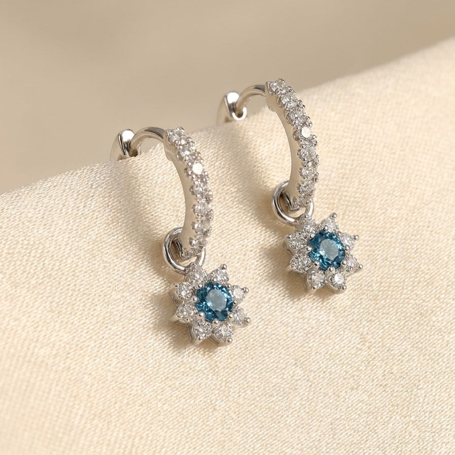 Celeste Fleur Creole Ohrring und 1.36 Karat in Weißgold 585