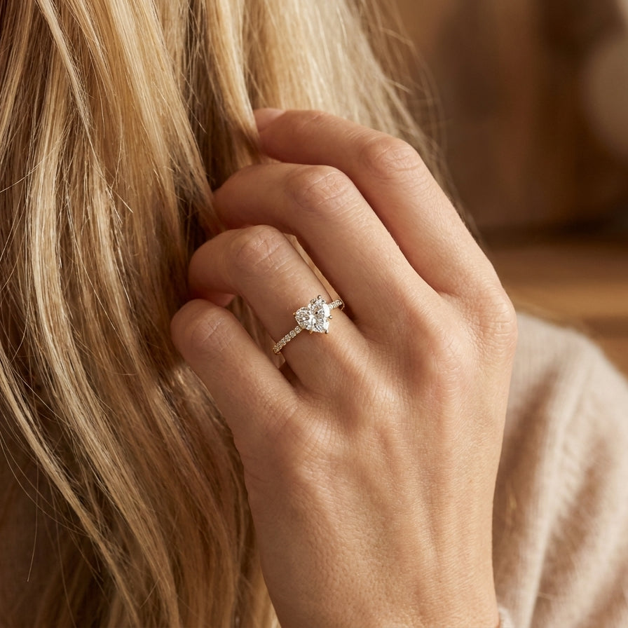 COEUR Ring mit Labordiamant und 1.24 Karat in Gelbgold 585