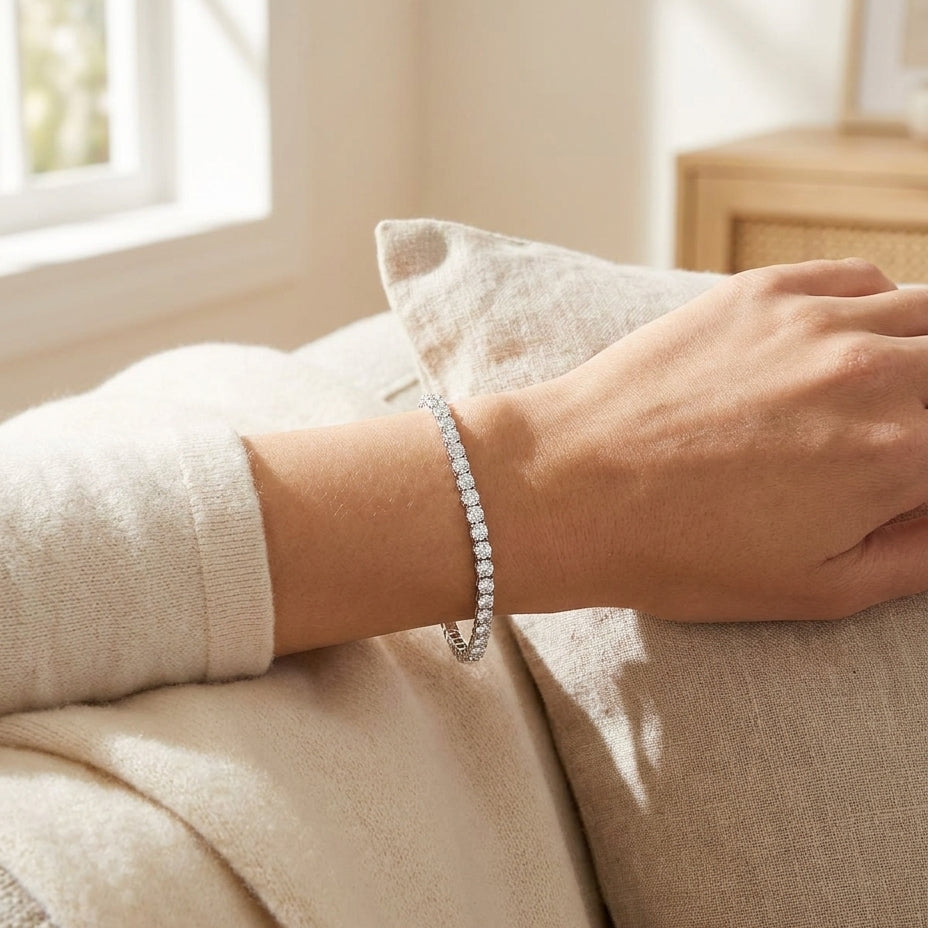 RIVIERE Armband mit Labordiamant und 1 Karat in Weißgold 585