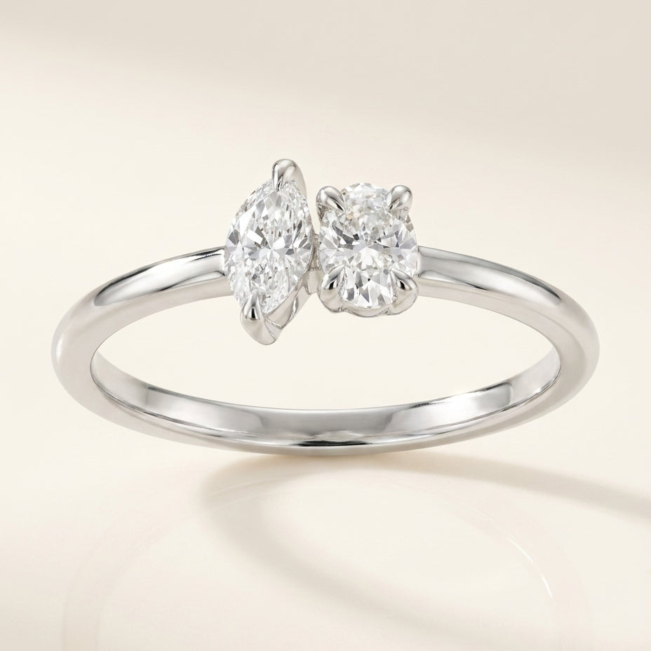 DUET Ring und 0.5 Karat in Weißgold 585