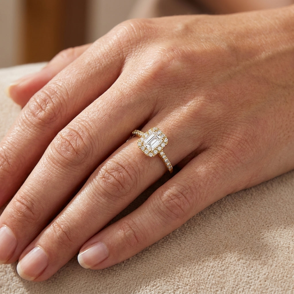 ADELE Ring mit Labordiamant und 1.4 Karat in Gelbgold 585
