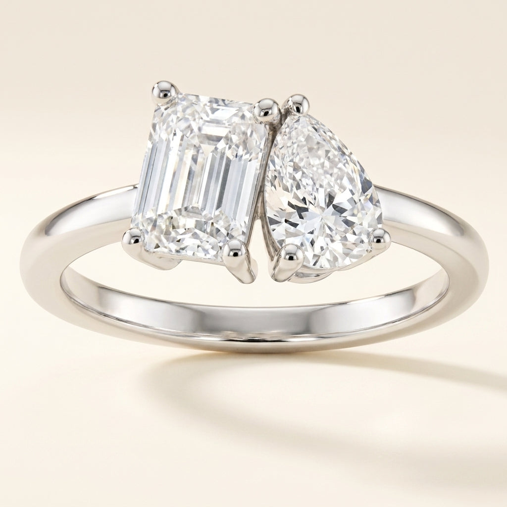 DUET Ring und 1.5 Karat in Weißgold 585