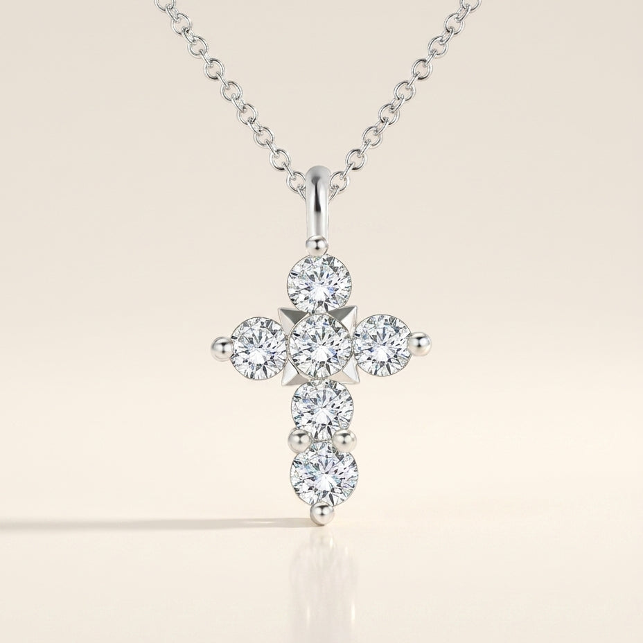 CROIX Halskette und 0.1 Karat in Weißgold 585