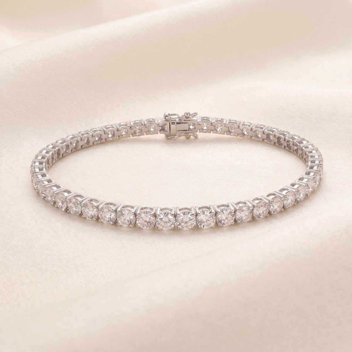 Rivière Armband mit natürlichem Diamant (3,5 Karat gesamt) in Weißgold 750 Ansicht 8
