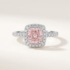 MARIELLE Ring mit rosa Labordiamant und 1.4 Karat in Weißgold 585