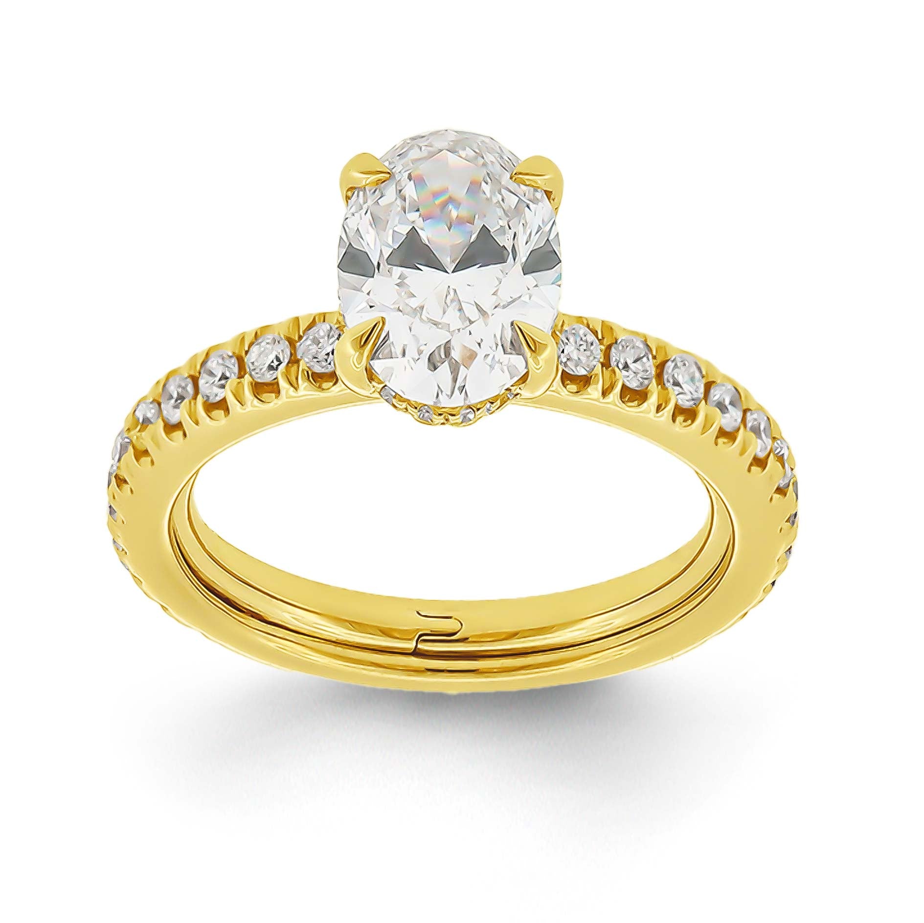 NOEMIE Ring mit Labordiamant und 3 Karat in Gelbgold 585