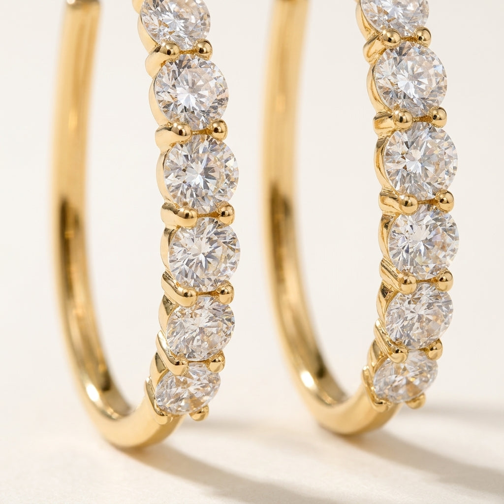 FORTE Ohrring und 3 Karat in Gelbgold 585