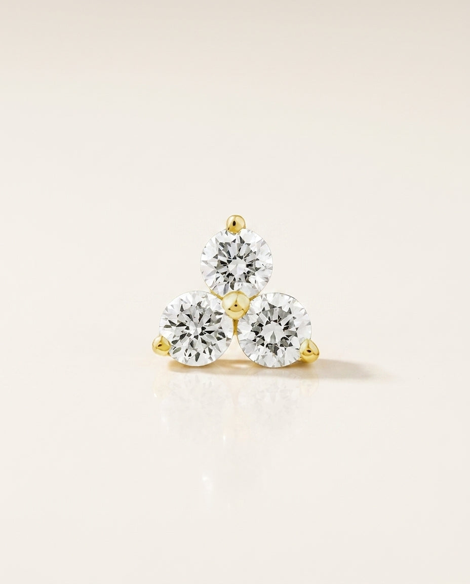 TROIS Ohrring und 0.6 Karat in Gelbgold 585