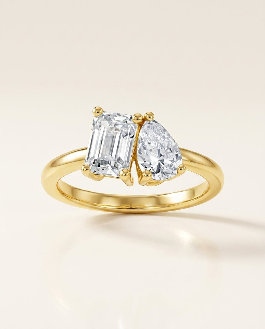 DUET Ring und 1.5 Karat in Gelbgold 585