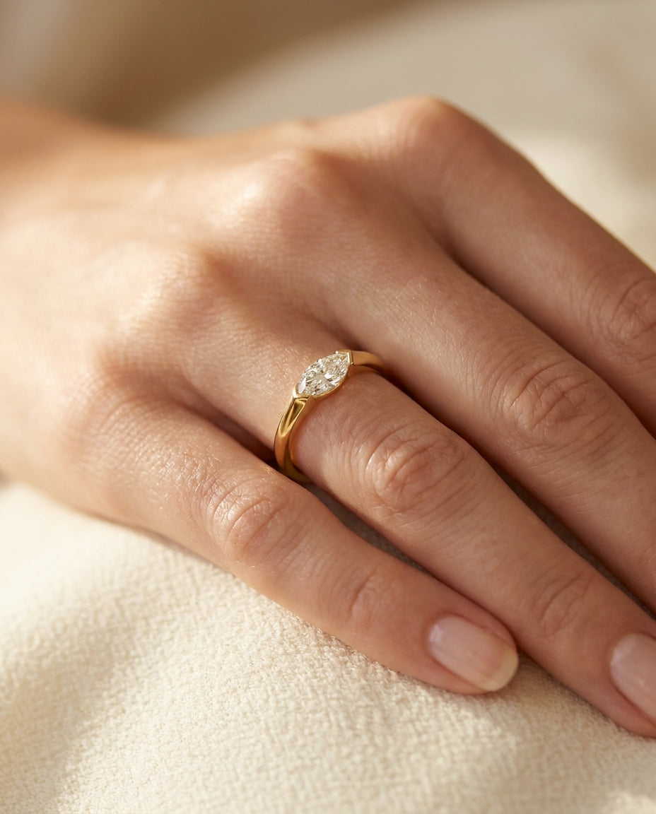 AMELIE Ring mit Labordiamant und 0.75 Karat in Weißgold 585