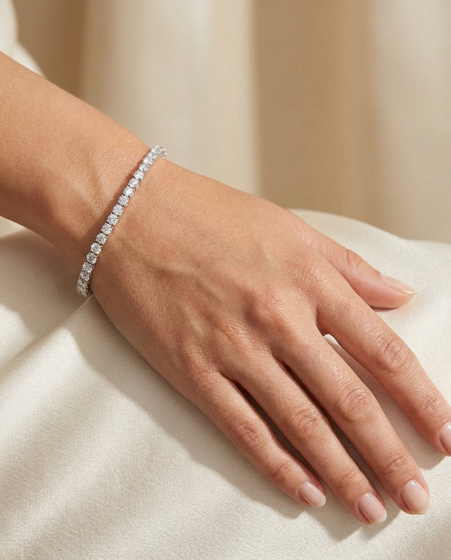 RIVIERE Armband mit Labordiamant und 1 Karat in Weißgold 585