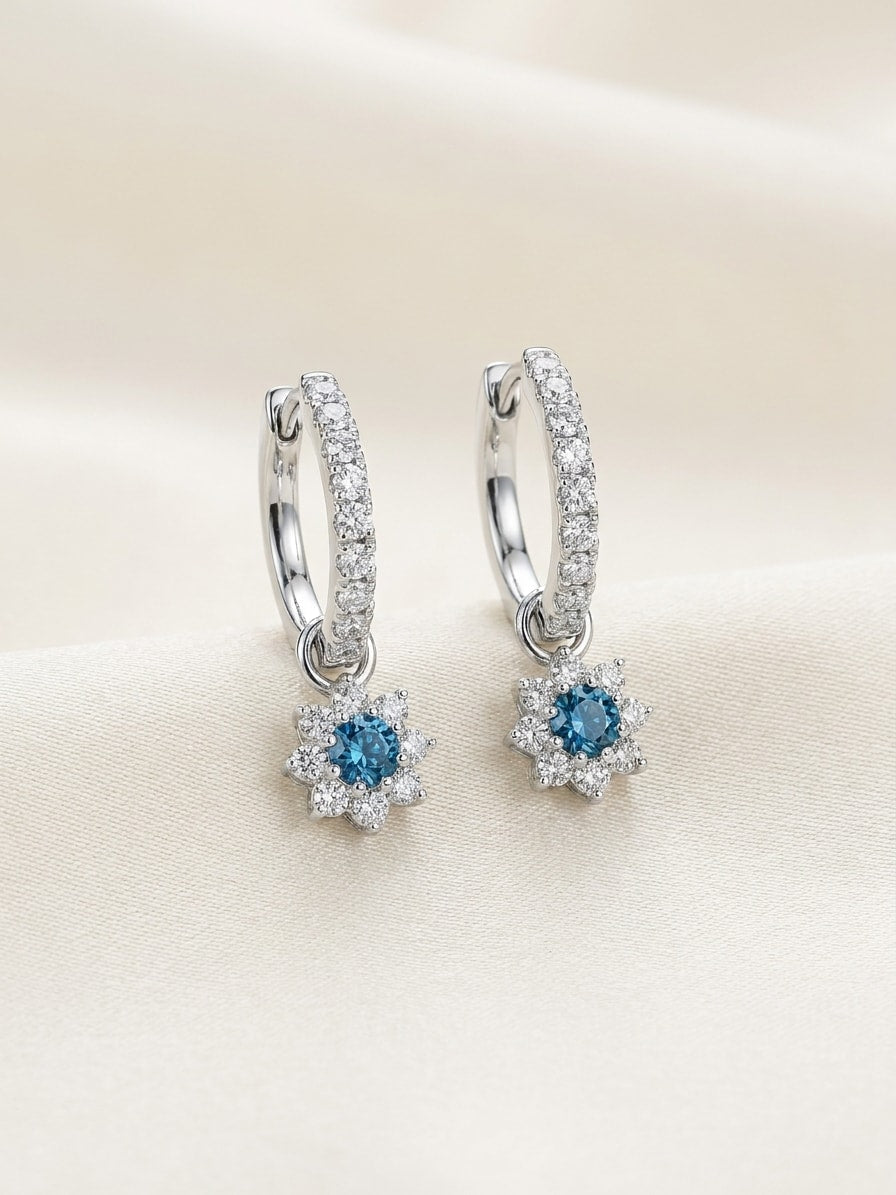 Celeste Fleur Creole Ohrring und 1.36 Karat in Weißgold 585