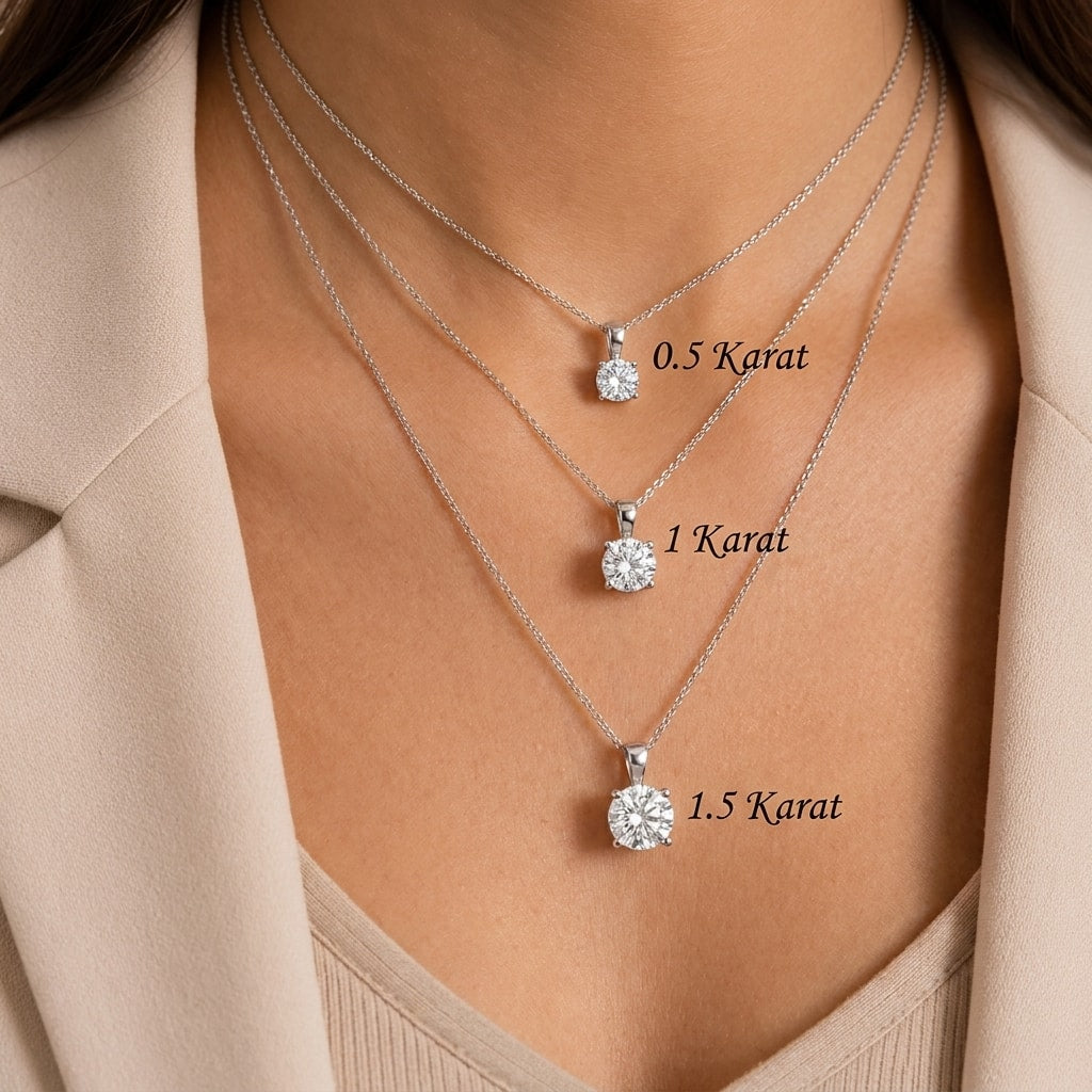 ESSENTIEL Halskette und 0.5 Karat in Weißgold 585