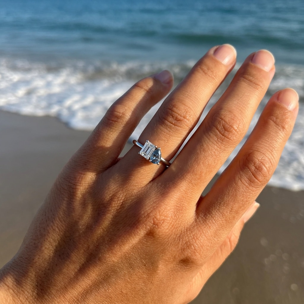 DUET Ring und 1.5 Karat in Weißgold 585