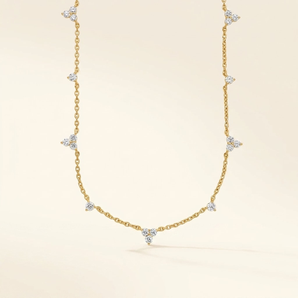 TROIS Halskette in Gelbgold 585